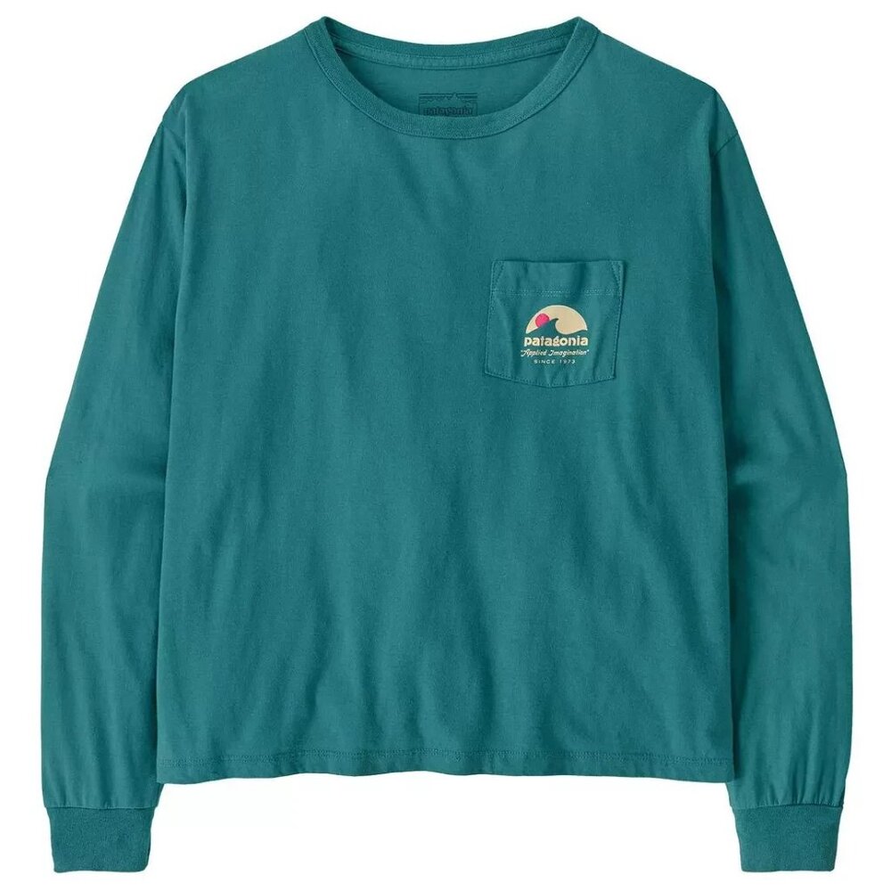 PATAGONIA WOMENS LONG SLEEVE IMAGINATION EASY CUT ORGANIC POCKET T-Shirt Medium